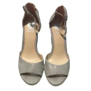 Vince Camuto Ankle Strap Wedges- Tatchen Black White Size 9